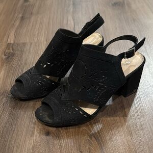 CL by Laundry Black Cutout Heels